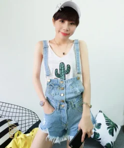 Acid Wash Denim Overalls