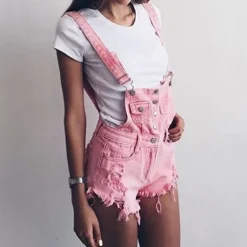 Acid Wash Denim Overalls
