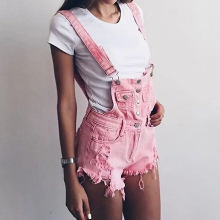 Acid Wash Denim Overalls