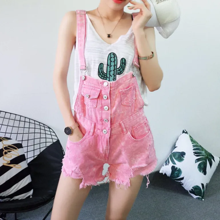 Acid Wash Denim Overalls