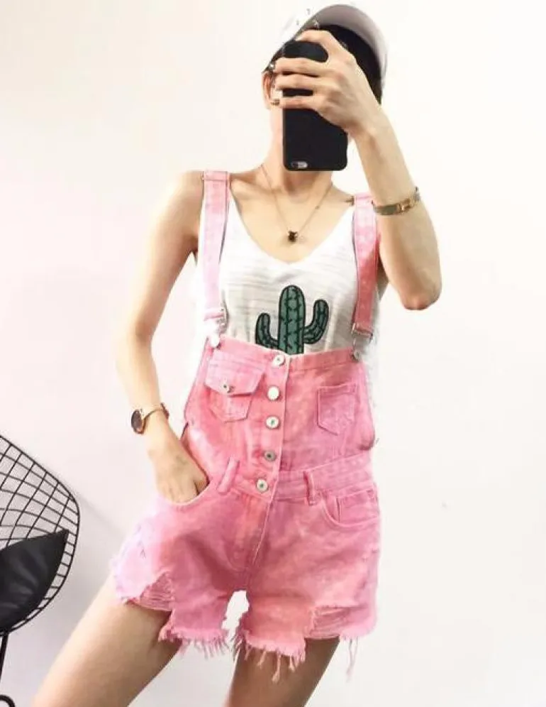 Acid Wash Denim Overalls