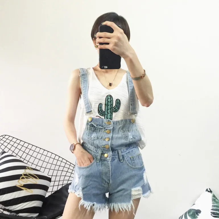 Acid Wash Denim Overalls