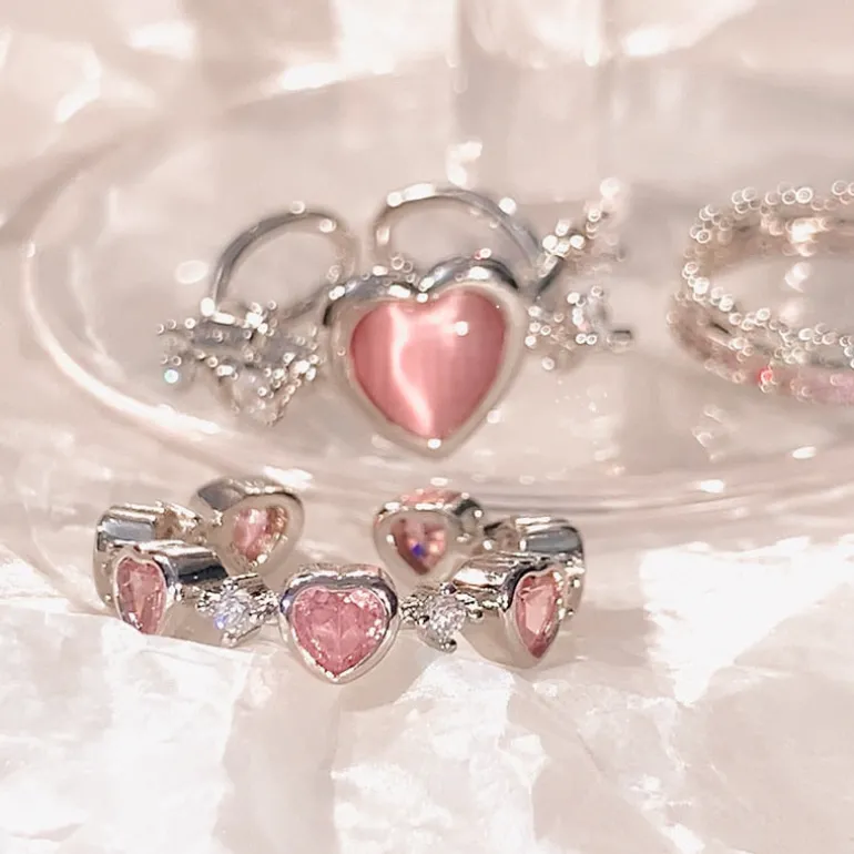 Adjustable Princess Heart Rings