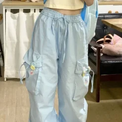 Baby Blue Kawaii Cargo Pants