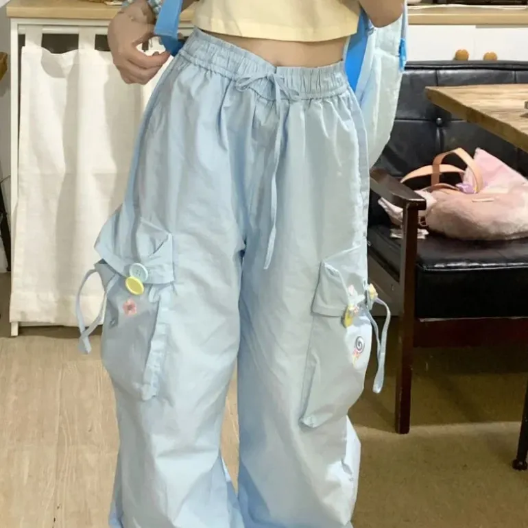 Baby Blue Kawaii Cargo Pants