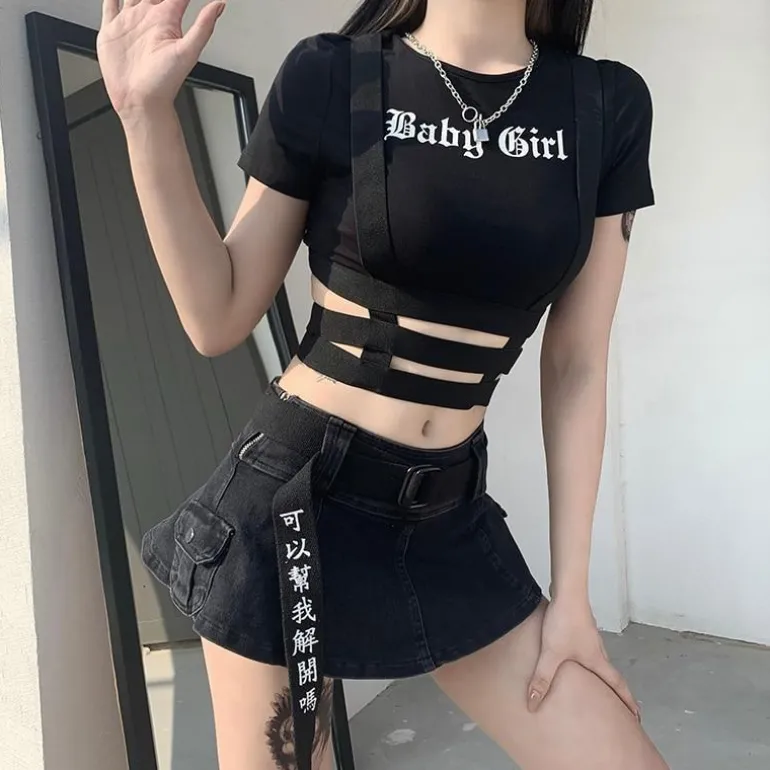 Baby Girl Suspender Crop Top