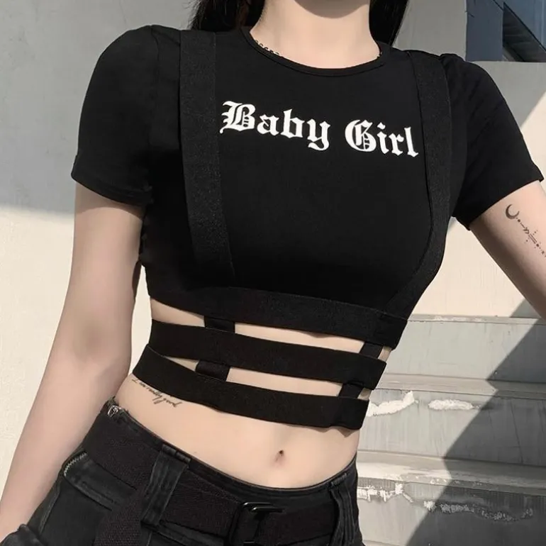 Baby Girl Suspender Crop Top