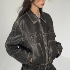 Babydoll Pleather Moto Jacket