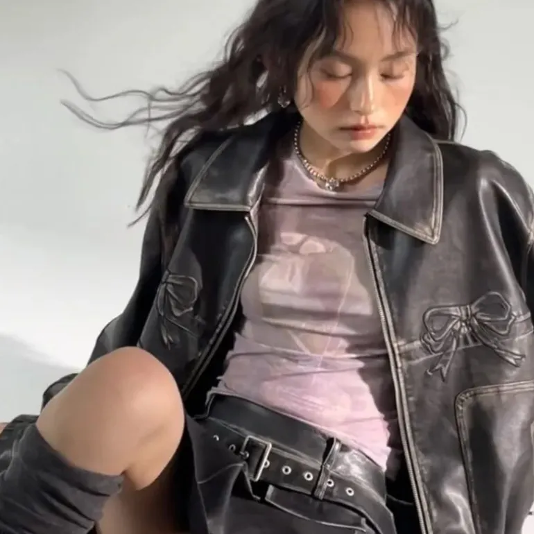 Babydoll Pleather Moto Jacket