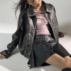 Babydoll Pleather Moto Jacket