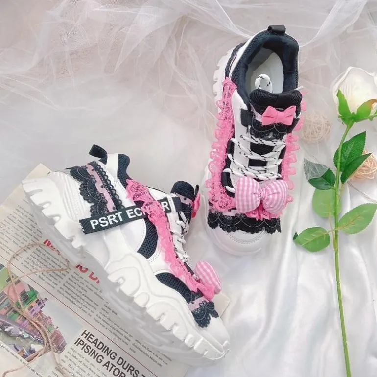 Black & Pink Baby Doll Sneakers