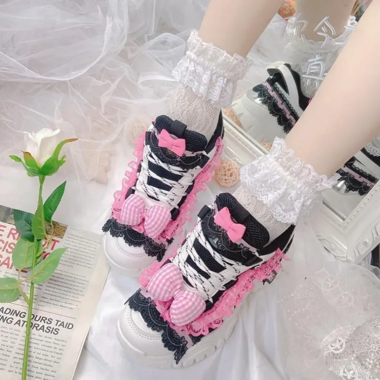 Black & Pink Baby Doll Sneakers