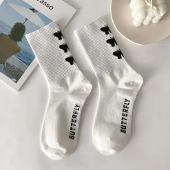Black & White Butterfly Socks