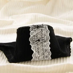 Black Cotton Plaid Undies