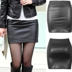 Black Leather Pencil Skirt