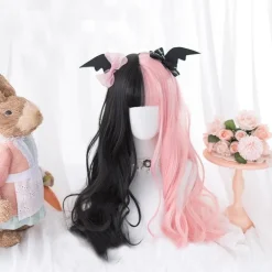 Black Pink Pastel Goth Wig