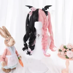Black Pink Pastel Goth Wig