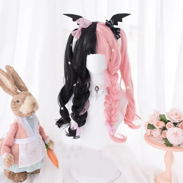 Black Pink Pastel Goth Wig