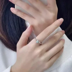 Blue Jewel Puppy Dog Adjustable Ring
