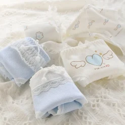 Blue Lace Cotton Sweetheart Undies