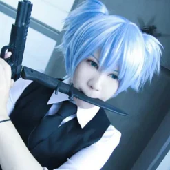 Blue Pigtail Wig