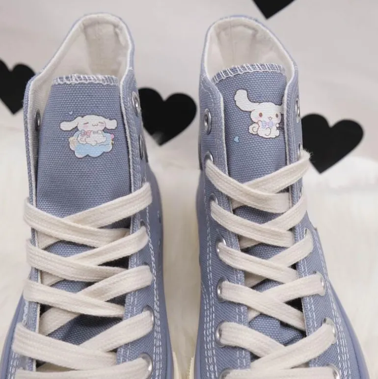 Blue Puppy Dog Painted High Tops
