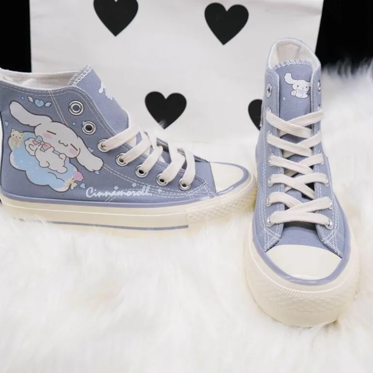 Blue Puppy Dog Painted High Tops