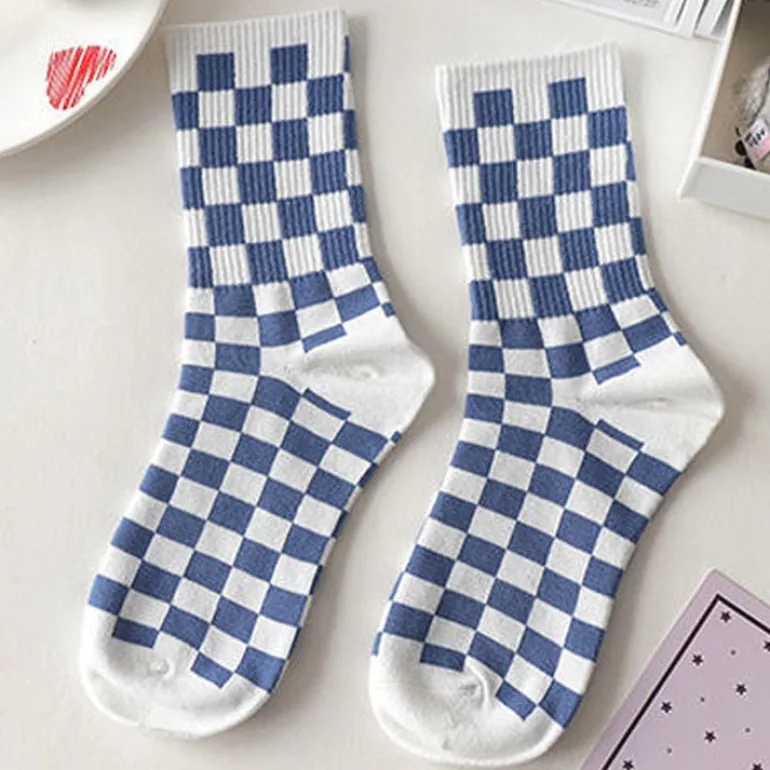 Blue Textured Teddy Bear Socks