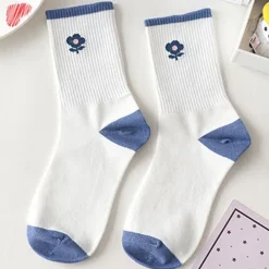 Blue Textured Teddy Bear Socks