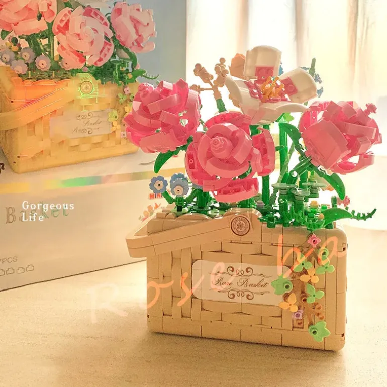 Building Block Basket Bouquet Set
