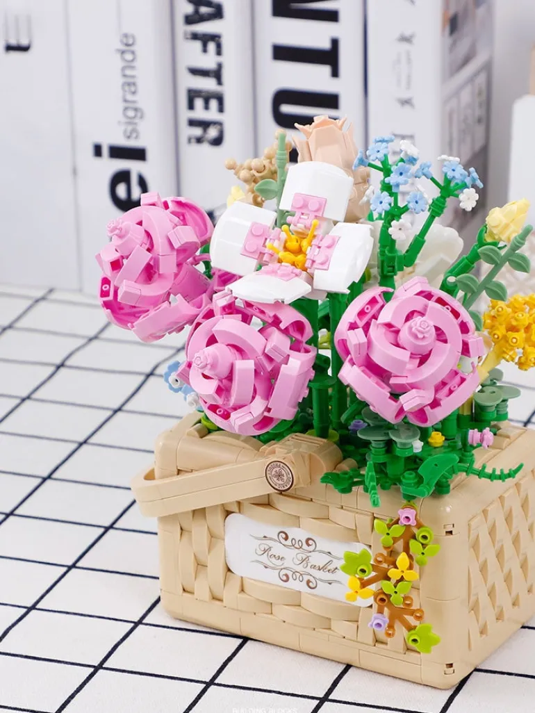 Building Block Basket Bouquet Set