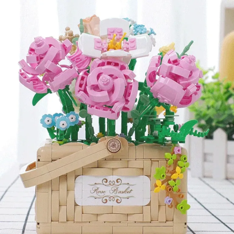 Building Block Basket Bouquet Set