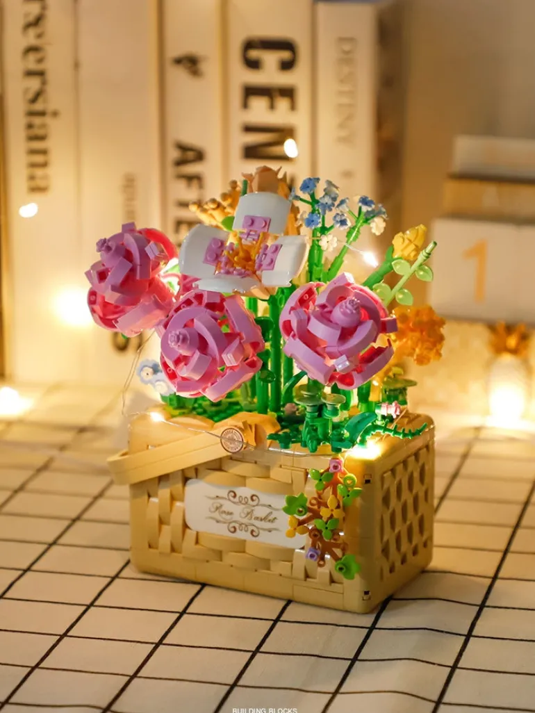 Building Block Basket Bouquet Set