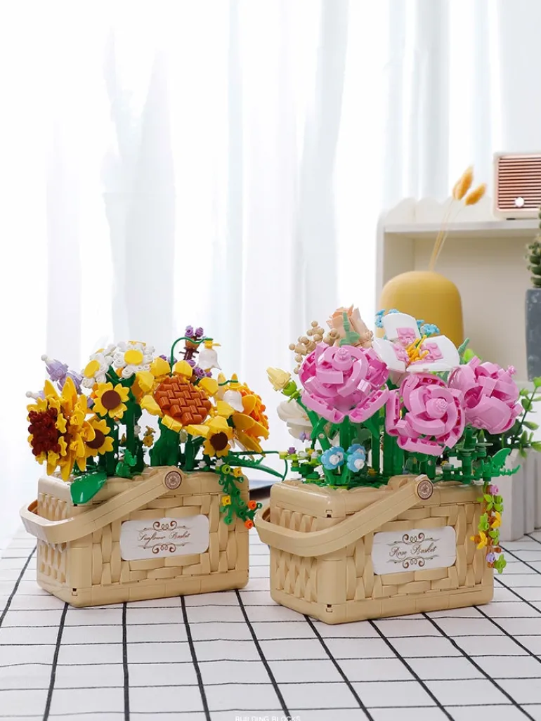 Building Block Basket Bouquet Set