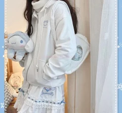 Bunny Ear Oversized Zip Up Hoodie