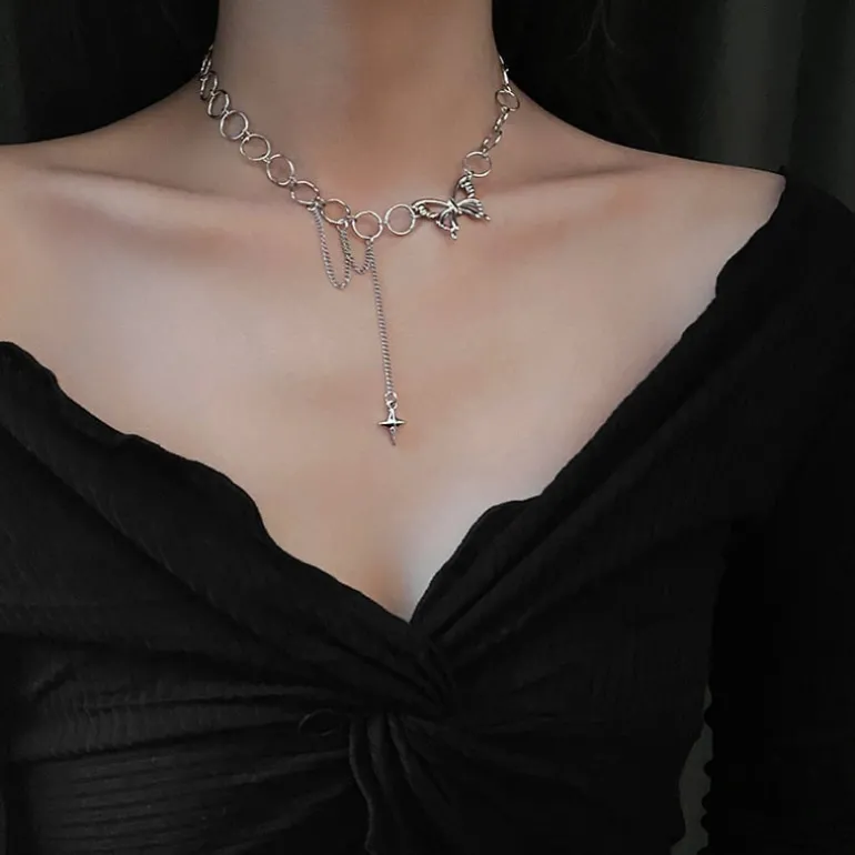 Butterfly & Pearl Necklace