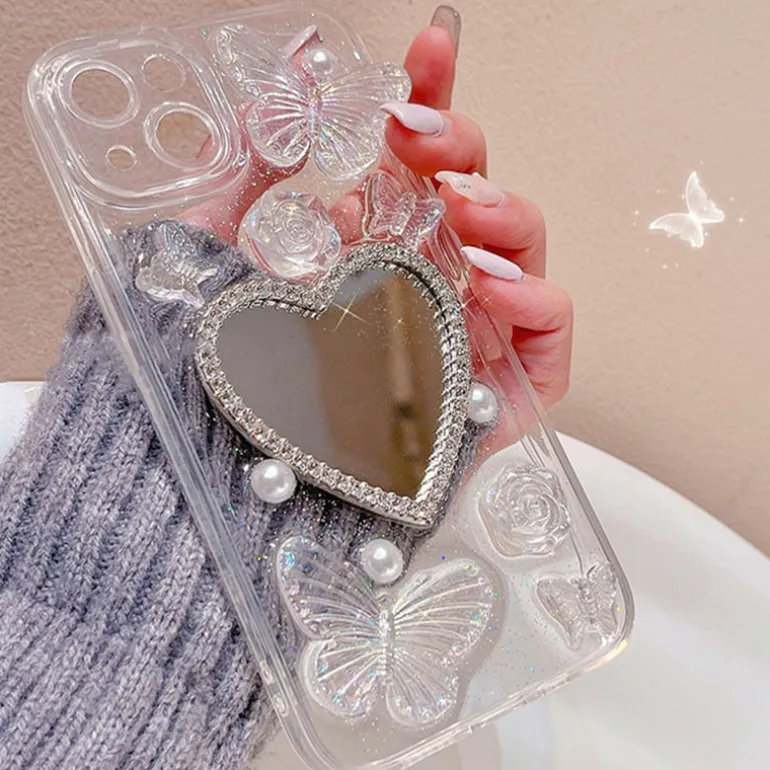 Butterfly Heart Mirror iPhone Case