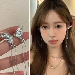 Butterfly Wing Tassel Ear Clips