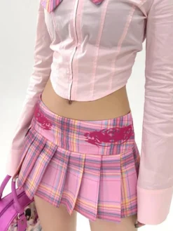 Candy Micro Plaid Skirt