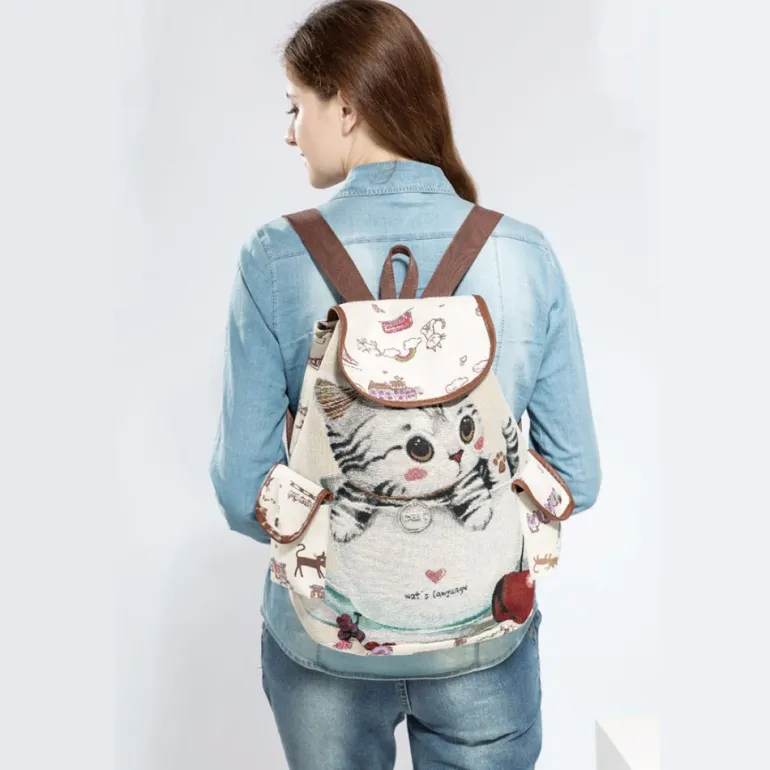 Canvas Kitten Rucksack