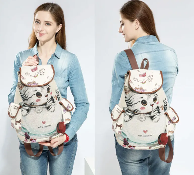 Canvas Kitten Rucksack