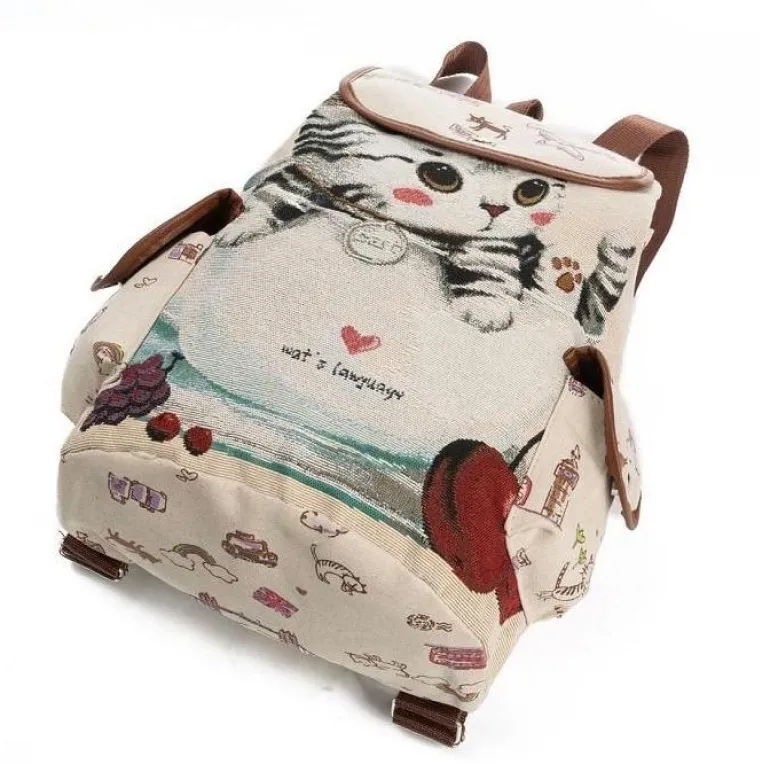 Canvas Kitten Rucksack