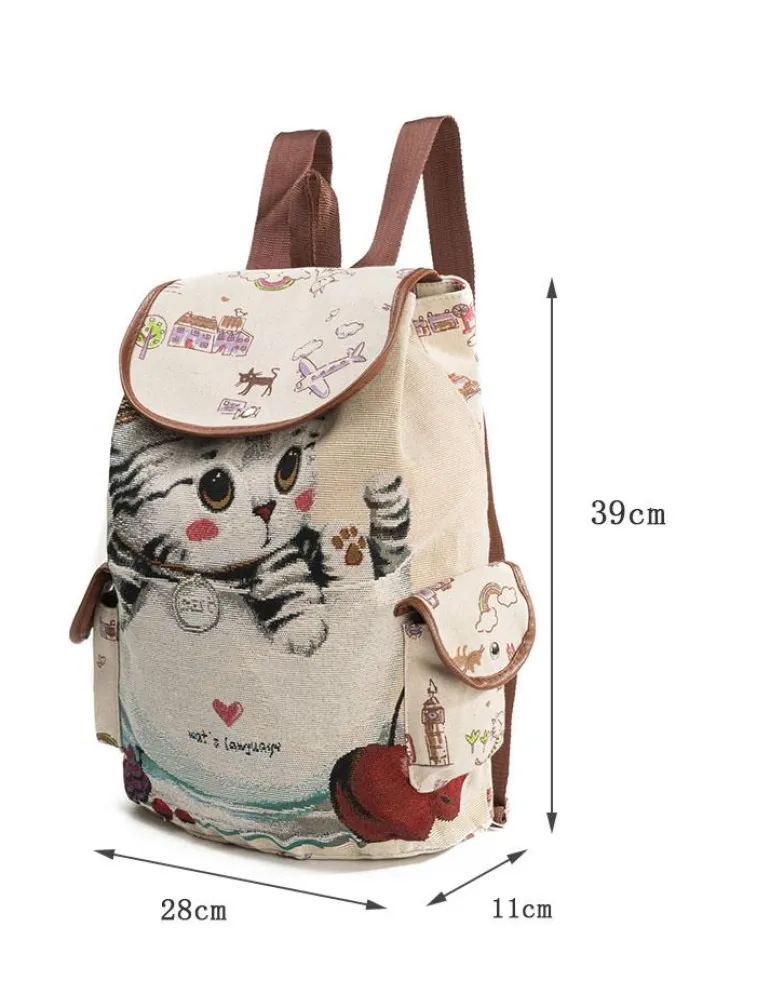 Canvas Kitten Rucksack