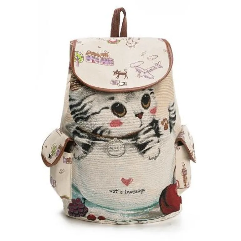 Canvas Kitten Rucksack