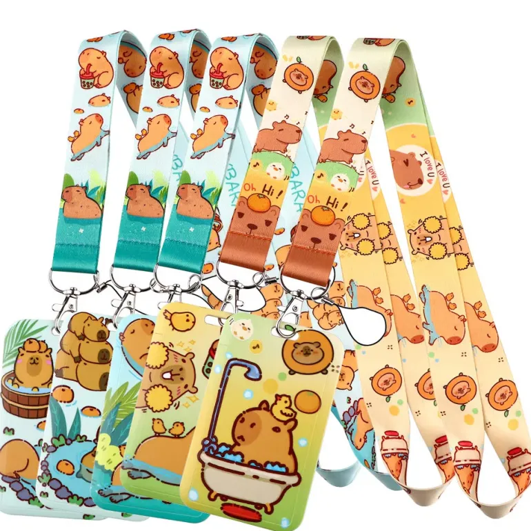 Capybara Lanyard & Card Holder