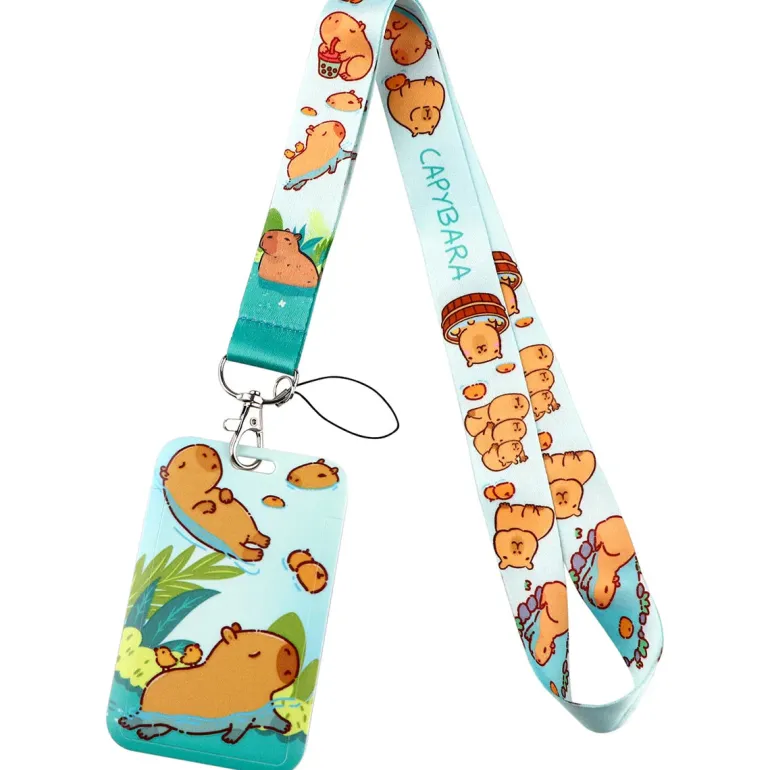 Capybara Lanyard & Card Holder