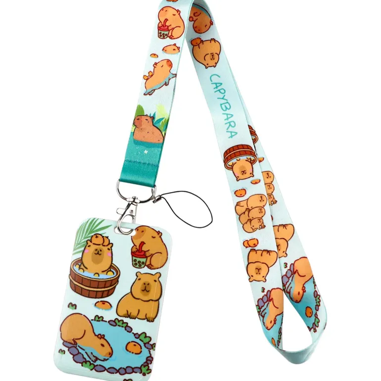 Capybara Lanyard & Card Holder