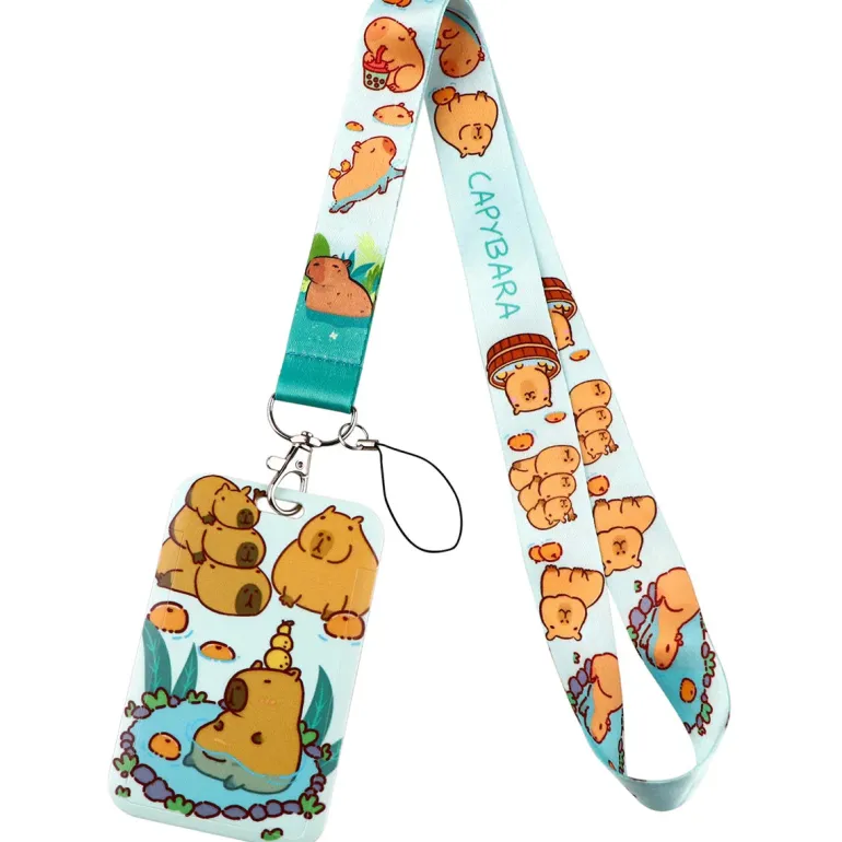 Capybara Lanyard & Card Holder