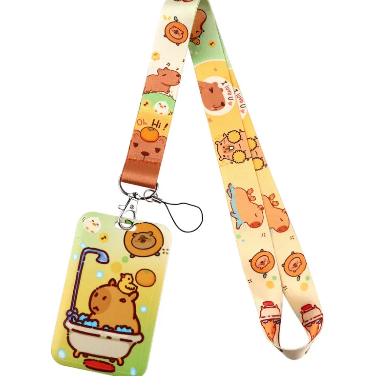 Capybara Lanyard & Card Holder