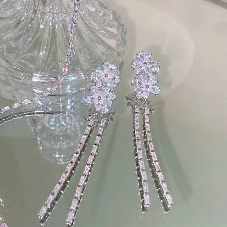 Cascading Flower Jewelry Set